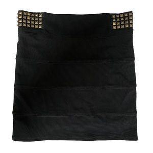 Forever 21 black studded mini skirt size large